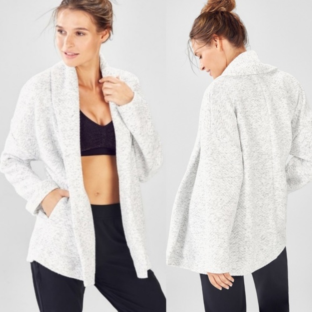 Fabletics Vanessa Quilted Cardigan Ice Heather NWT